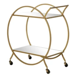 Contemporary Glam Metal Bar Cart - Olivia & May -Furniture Store GUEST 94858caa 58bd 4e44 ab99 6a314c866bef