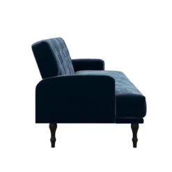 Lyla Upholstered Velvet Futon Blue - Room & Joy -Furniture Store GUEST 95278f9b 9f3b 401b 9406 b5acc27a76f6