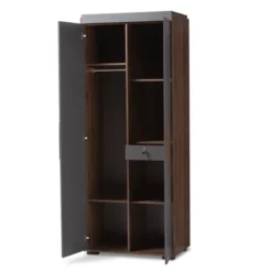 7 Shelf Wardrobe Rikke Two-Tone Wood Storage Cabinet Brown - Baxton Studio -Furniture Store GUEST 965550c2 a50b 4e67 9494 0db909004e44