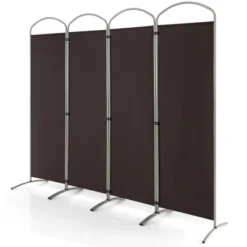 Costway 4 Panels Folding Room Divider 6 Ft Tall Fabric Privacy Screen Black/Brown/Grey/White -Furniture Store GUEST 982d832f ecc4 4ff9 b7c9 082ff784d7b0