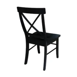 Set Of 2 X Back Chairs With Solid Wood Seats Black - International Concepts -Furniture Store GUEST 983770e1 b81a 4c1d ba7c 1db28a3ba70f