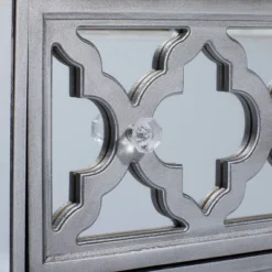 Glam Quatrefoil Mirror And Wood Storage Chest Gray - Olivia & May -Furniture Store GUEST 9843d39d 4bee 4554 a1fb b4abae7c9898