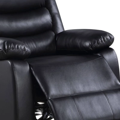 39" Eilbra PU Recliner Sofa Black- Acme Furniture 7 39" Eilbra PU Recliner Sofa Black- Acme Furniture - Image 5