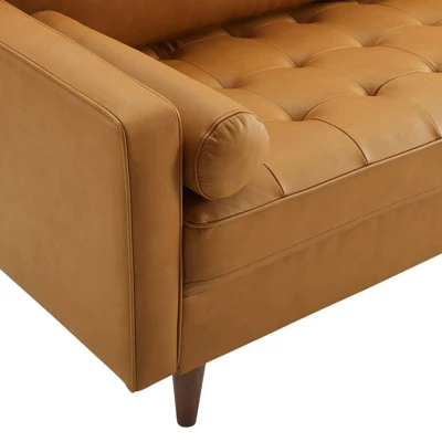 81" Valour Leather Sofa Tan - Modway 3 81" Valour Leather Sofa Tan - Modway