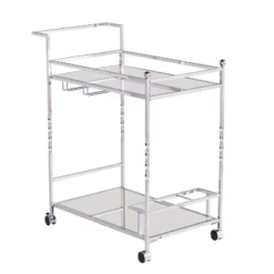 Iverson Metal Mirrored Bar Cart - Aiden Lane -Furniture Store GUEST 99dffe69 0207 4e59 933d 1d6a198b0780