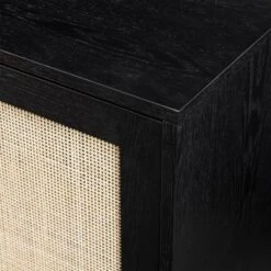 Modern Boho Wood And Rattan Storage Sideboard Black - Saracina Home -Furniture Store GUEST 9a7ace65 cad1 452f b709 48a321171f34