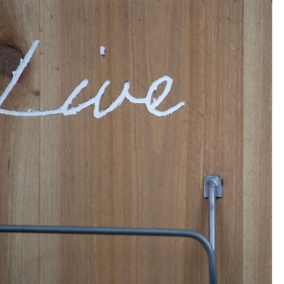 Three Bottle "Live Love Wine" Wood Wall Mount Wine Rack - Foreside Home & Garden 5 Three Bottle "Live Love Wine" Wood Wall Mount Wine Rack - Foreside Home & Garden - Image 3