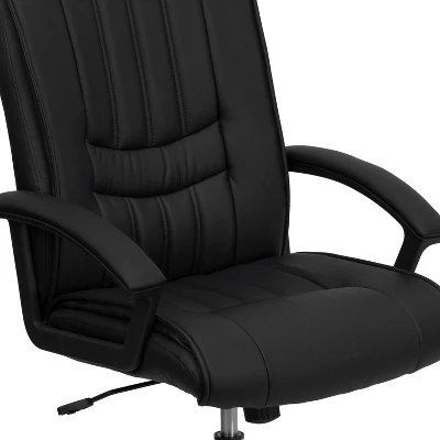 Flash Furniture Mid-Back Black LeatherSoft Swivel Manager's Office Chair With Arms 7 Flash Furniture Mid-Back Black LeatherSoft Swivel Manager's Office Chair With Arms - Image 5