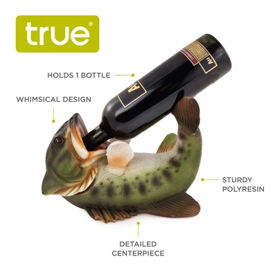 True Boozy Bass Polyresin Wine Bottle Holder Set Of 1, Green, Holds 1 Standard Wine Bottle 7 True Boozy Bass Polyresin Wine Bottle Holder Set Of 1, Green, Holds 1 Standard Wine Bottle - Image 5