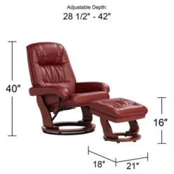 BenchMaster Kyle Ruby Red Faux Leather Recliner Chair Modern Armchair Ottoman Footrest Ergonomic Manual Reclining Swivel For Bedroom Living Room House 14 BenchMaster Kyle Ruby Red Faux Leather Recliner Chair Modern Armchair Ottoman Footrest Ergonomic Manual Reclining Swivel For Bedroom Living Room House -Furniture Store GUEST 9d9b46a3 6782 40a3 bd5c 092ed8f0caad