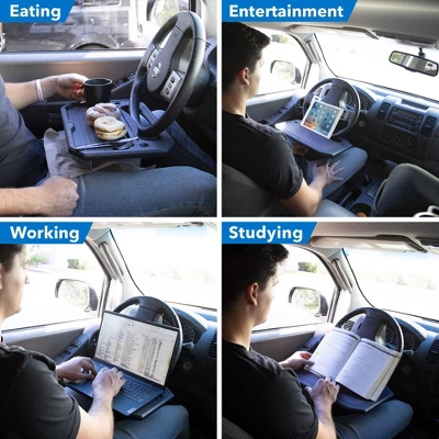 Mount-It! Car Table That Works As A Food Tray For Car And Car Desk For Laptop | Table Tray Fits On Any Steering Wheel Within Our Dimensions 8 Mount-It! Car Table That Works As A Food Tray For Car And Car Desk For Laptop | Table Tray Fits On Any Steering Wheel Within Our Dimensions - Image 6