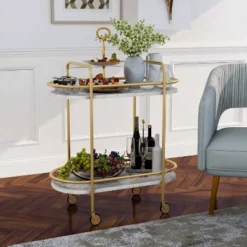 Madronas Serving Carts With Faux Marble Gold Coating/White - MiBasics 10 Madronas Serving Carts With Faux Marble Gold Coating/White - MiBasics -Furniture Store GUEST 9f5e0b04 985f 44a6 9027 a46e5be8aefa
