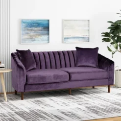 Ansonia Contemporary Velvet Sofa - Christopher Knight Home