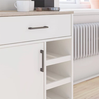 Canturbury Bar Cabinet With Beverage Shelves White - Room & Joy 6 Canturbury Bar Cabinet With Beverage Shelves White - Room & Joy - Image 4