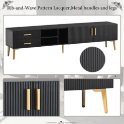 Modern TV Stand For TVs Up To 77'' With 5 Champagne Legs-ModernLuxe 24 Modern TV Stand For TVs Up To 77'' With 5 Champagne Legs-ModernLuxe -Furniture Store GUEST a0b2bcf0 1b3f 4690 b135 8e76b8b2fce1