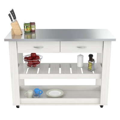 Kitchen Cart White - Inval 5 Kitchen Cart White - Inval - Image 3