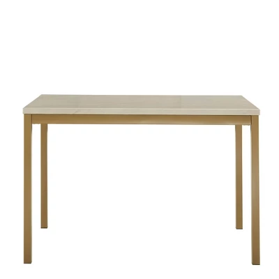 Devoe Faux Marble Top And Metal Base Dining Table White/Gold - Inspire Q 5 Devoe Faux Marble Top And Metal Base Dining Table White/Gold - Inspire Q - Image 3