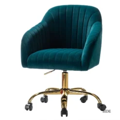 Alex Task Chair Velvet Upholstere Swivel Office Chair Desk Chair With Channel-tufted Back And Gold Metal Base| Karat Home 31 Alex Task Chair Velvet Upholstere Swivel Office Chair Desk Chair With Channel-tufted Back And Gold Metal Base| Karat Home -Furniture Store GUEST a19af41a ec42 4303 ab5e 759e7a1e5320