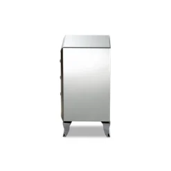 3 Drawer Pauline Contemporary Glam And Luxe Mirrored Nightstand White - Baxton Studio -Furniture Store GUEST a1b8f4b7 b56f 4d12 8e80 52a0bb35e40e