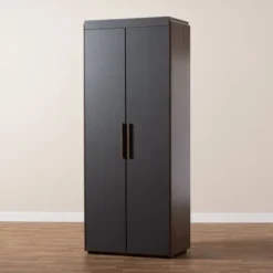 7 Shelf Wardrobe Rikke Two-Tone Wood Storage Cabinet Brown - Baxton Studio -Furniture Store GUEST a1d5995f 3682 432a bd24 be93f11212a6