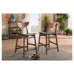 24" Latina Mid - Century Modern Faux Leather Upholstered Wood Finishing Counter Height Barstool Black - Baxton Studio 7 24" Latina Mid - Century Modern Faux Leather Upholstered Wood Finishing Counter Height Barstool Black - Baxton Studio -Furniture Store GUEST a3eb7a45 e8a2 4c61 8006 e6cc2b2bb1ee