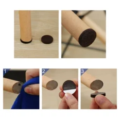 Unique Bargains Round Self-Stick Non-Slip Anti-Scratch Floor Protector Furniture Felt Pads Dark Brown 50 Pcs