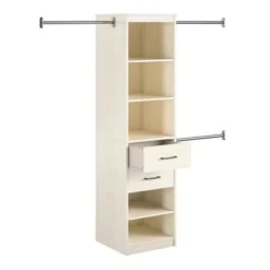 Kelly 5 Shelf 2 Drawer Closet Organizer With 3 Adjustable Hanging Rods Ivory Oak - Novogratz 15 Kelly 5 Shelf 2 Drawer Closet Organizer With 3 Adjustable Hanging Rods Ivory Oak - Novogratz -Furniture Store GUEST a7c5268b 3c71 42b1 8b32 b7259df7cad1