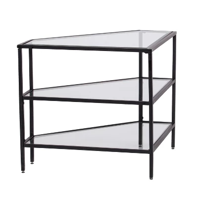 Conrad Metal/Glass Corner TV Stand For TVs Up To 32" Black - Aiden Lane 8 Conrad Metal/Glass Corner TV Stand For TVs Up To 32" Black - Aiden Lane - Image 6