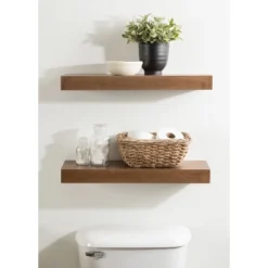 2pc 24" Havlock Wood Shelf Set - Kate & Laurel All Things Decor -Furniture Store GUEST a7ec3f16 4e75 4bb9 869c d70e60c68dfd