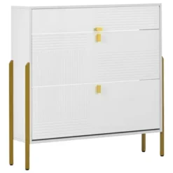 39" Modern Freestanding Shoe Cabinet With 2 Flap Drawers And 1 Slide Drawer - ModernLuxe -Furniture Store GUEST a8d03f39 c63b 4182 a64d 516ede5f1fbd