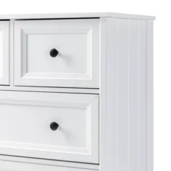 Farmhouse 5 Drawer Grooved Tall Storage Dresser White - Saracina Home -Furniture Store GUEST ab313697 0a2b 4a96 892a 514c0abe50fa