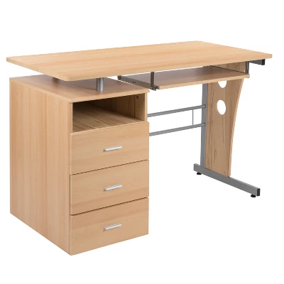 Emma And Oliver Desk With Three Drawer Single Pedestal And Pull-Out Keyboard Tray 14 Emma And Oliver Desk With Three Drawer Single Pedestal And Pull-Out Keyboard Tray - Image 12