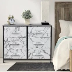 Sorbus Drawer Fabric Dresser For Bedroom Black