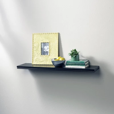 36" X 8" Modern Floating Shelf Wall Mounted Hidden Brackets Black - Inplace 3 36" X 8" Modern Floating Shelf Wall Mounted Hidden Brackets Black - Inplace