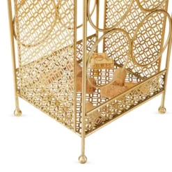 Twine Trellis Wine Rack, Holds 7 Bottles, Gold Countertop Wine Storage, Cast Iron -Furniture Store GUEST adce6818 f21f 4ae2 abb3 b189134d46d1