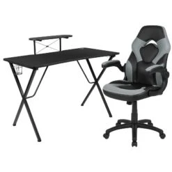 Emma And Oliver Gaming Desk & Chair Set With Cup Holder, Headphone Hook, And Monitor Stand -Furniture Store GUEST ae2e9b8b 9a7b 483b bd71 c390b00712b7