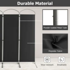 Costway 4 Panels Folding Room Divider 6 Ft Tall Fabric Privacy Screen Black/Brown/Grey/White -Furniture Store GUEST aeed05d0 be5c 4b0b 8e6b 797e4e488060