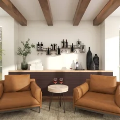 Metal Geometric 7 Bottle Wall Wine Rack With 5 Glass Holder Slots Black - Olivia & May -Furniture Store GUEST af24bf3c ad3d 46ed b1b4 599d8242d38b