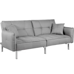 Yaheetech Fabric Futon Sofa Bed With Armrest Adjustable Backrest For Living Room -Furniture Store GUEST af6ef433 da34 4304 beea e246666e8622