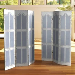 6" Double Sided Shutters Canvas Room Divider Blue - Oriental Furniture 7 6" Double Sided Shutters Canvas Room Divider Blue - Oriental Furniture -Furniture Store GUEST af9d1c2c ba94 47ee ae11 eab919545567
