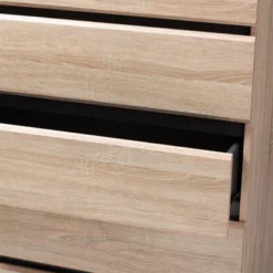 Mirren Light Oak 5 Drawer Chest Brown/Dark Gray - Baxton Studio -Furniture Store GUEST b0db235c a0c2 4be5 a703 7e5c6d86176d