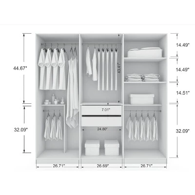 Gramercy Wardrobe Armoire Closet - Manhattan Comfort 4 Gramercy Wardrobe Armoire Closet - Manhattan Comfort - Image 2