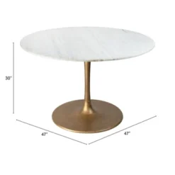47" Iris Dining Table White/Gold - ZM Home 21 47" Iris Dining Table White/Gold - ZM Home -Furniture Store GUEST b391b641 5a4b 43cf 8a71 84b8eaf03d27