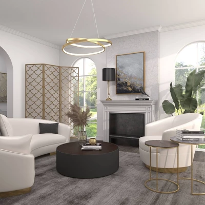 Modern Metal Filigree Room Divider Screen Gold - Olivia & May 14 Modern Metal Filigree Room Divider Screen Gold - Olivia & May - Image 12