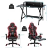 Costway Gaming Desk&Massage Gaming Chair Set W/ Footrest Monitor Shelf Power Strip Red 2 Costway Gaming Desk&Massage Gaming Chair Set W/ Footrest Monitor Shelf Power Strip Red -Furniture Store GUEST b402400a 8815 4ccd a89c 9365225c9c51