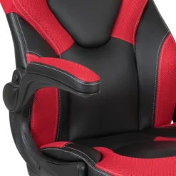 BlackArc Alpha Bundle With Gaming Desk And Chair: Black & Red High Back Chair With Arms; Red & Black Desk With Headphone Hook/Cupholder -Furniture Store GUEST b470aab9 4eb5 4fc8 80ab 57b868ae01bb