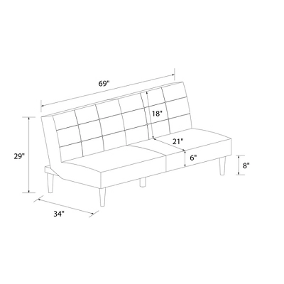 Bowie Upholstered Futon - Room & Joy 12 Bowie Upholstered Futon - Room & Joy - Image 10