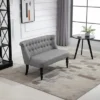 HOMCOM Upholstered Armless Fabric Loveseat With Button Tufted Design For Living Room With Wood Legs 1 HOMCOM Upholstered Armless Fabric Loveseat With Button Tufted Design For Living Room With Wood Legs -Furniture Store GUEST b4a87de6 a084 4017 8f88 4b1ef089b133