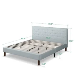 King Shalini Upholstered Platform Bed Frame Light Gray - Zinus -Furniture Store GUEST b5cebf53 79a3 4c5f ae14 e37bf5b90b69