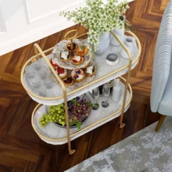 Madronas Serving Carts With Faux Marble Gold Coating/White - MiBasics 11 Madronas Serving Carts With Faux Marble Gold Coating/White - MiBasics -Furniture Store GUEST b6646d3c eb9f 4282 ac54 981179f33bb8